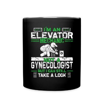 Installation Technician Elevator Mechanic - Full Colour Mug - black - Front