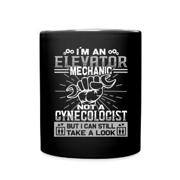 Installation Technician Elevator Mechanic - Full Colour Mug - black - Front