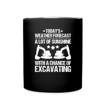 Excavator Driver Excavator Operator Heavy Equipment Operator - Full Colour Mug - black - Front