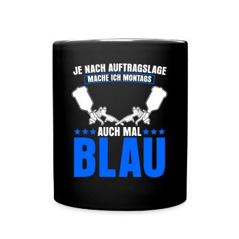 Autolackierer Lackierer Lackieren - Tasse einfarbig - Schwarz - Vorne