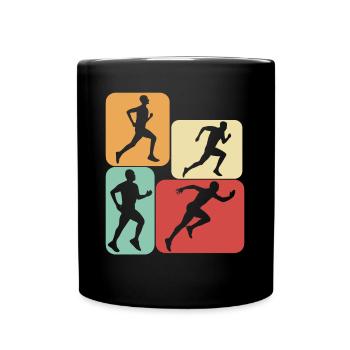 Runner Retro Running Running - Mug uni - noir - Devant
