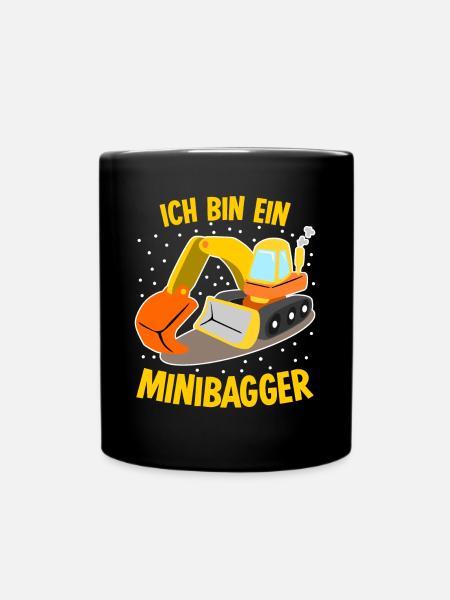 Minibagger Bagger Baggerfahrer - Tasse einfarbig - Schwarz