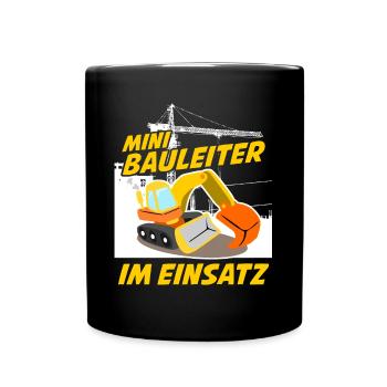 Bagger Bauleiter Baustelle Baggerfahrer - Tasse einfarbig - Schwarz - Vorne