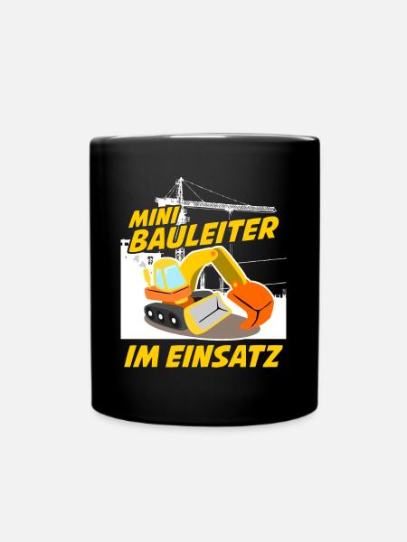Bagger Bauleiter Baustelle Baggerfahrer - Tasse einfarbig - Schwarz