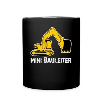 Bagger Bauleiter Baggerfahrer Baustelle - Tasse einfarbig - Schwarz - Vorne