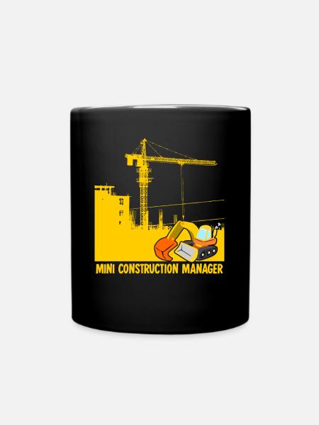 Bagger Baustelle Bauleiter Baggerfahrer - Tasse einfarbig - Schwarz