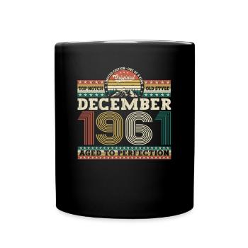 Born December 1961 61st birthday gift - Full Colour Mug - black - Front