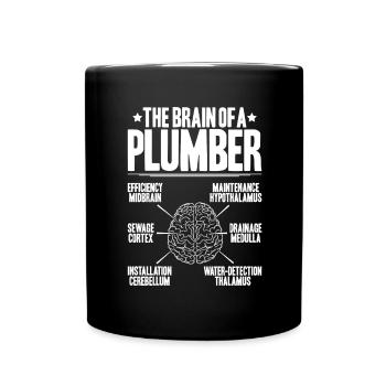 Plant mechanic plumber plumber sanitary heating - Full Colour Mug - black - Front