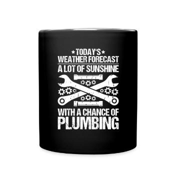 Plant mechanic plumber plumber sanitary heating - Full Colour Mug - black - Front