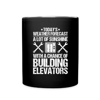 Elevator Fitter Elevator Mechanic Elevator Mechanic - Full Colour Mug - black - Front