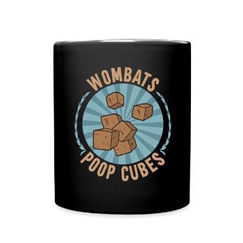 Lustiges Australischer Wombat Spruch - Tasse einfarbig - Schwarz - Vorne