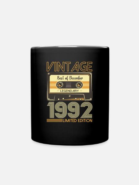 Dezember Jahrgang 1992 30. Geburtstag Geschenk - Tasse einfarbig - Schwarz