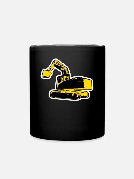 Baggerfahrer Bagger Baustelle - Tasse einfarbig - Schwarz