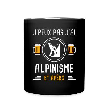 je peux pas j'ai alpinisme montagne apéro cadeau - Mug uni - noir - Devant