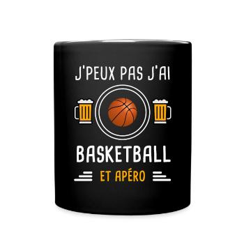 je peux pas j'ai basketball apéro cadeau - Mug uni - noir - Devant