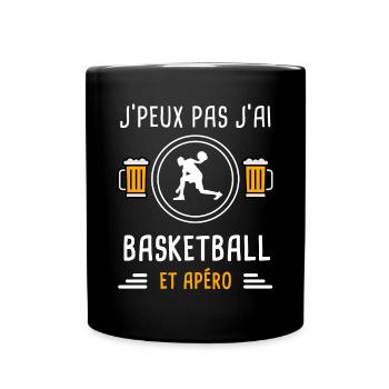 je peux pas j'ai basketball sport apéro cadeau - Mug uni - noir - Devant