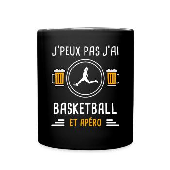 je peux pas j'ai basketball joueur apéro cadeau - Mug uni - noir - Devant