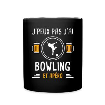je peux pas j'ai bowling boule apéro cadeau - Mug uni - noir - Devant