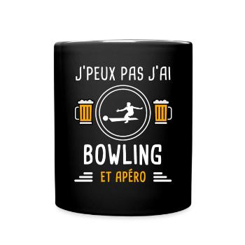 je peux pas j'ai bowling apéro cadeau - Mug uni - noir - Devant