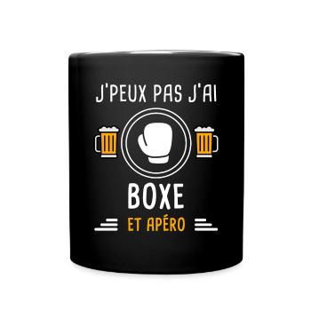 je peux pas j'ai boxe gants apéro cadeau - Mug uni - noir - Devant
