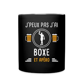 je peux pas j'ai boxe sport apéro cadeau - Mug uni - noir - Devant