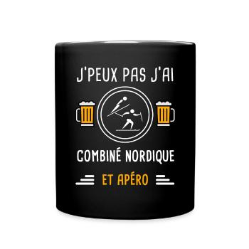 je peux pas j'ai combiné nordique apéro cadeau - Mug uni - noir - Devant