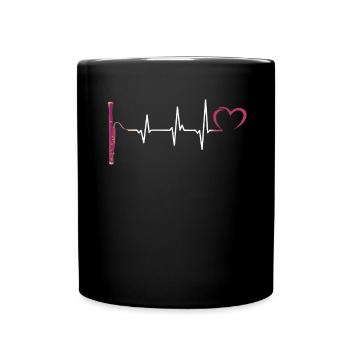 Basson -Musique battement de cœur Bassoniste - Mug uni - noir - Devant