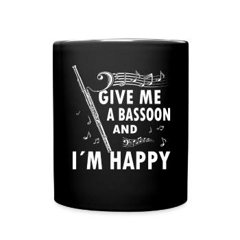 Holzblasinstrument Musik Bassoonist - Tasse einfarbig - Schwarz - Vorne