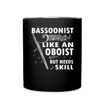 Holzblasinstrument Musik Bassoonist - Tasse einfarbig - Schwarz - Vorne