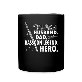 Woodwind instrument Music Bassoonist - Full Colour Mug - black - Front