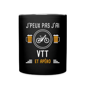 je peux pas j'ai VTT apéro cadeau - Mug uni - noir - Devant
