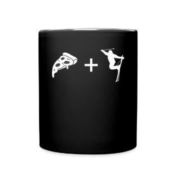 Pizza - Skiing - - Full Colour Mug - black - Front