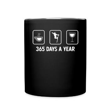 365 jours par an - Vin - Ski - - Mug uni - noir - Devant