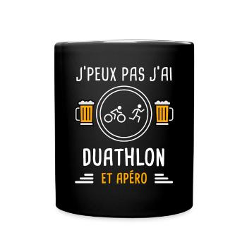 je peux pas j'ai duathlon apéro cadeau - Mug uni - noir - Devant
