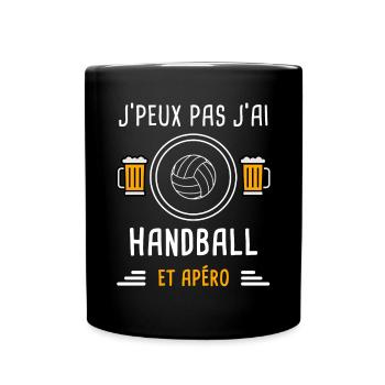 je peux pas j'ai handball apéro cadeau - Mug uni - noir - Devant