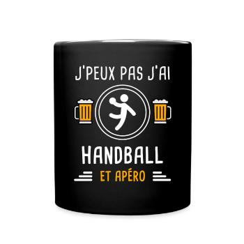 je peux pas j'ai handball joueur apéro cadeau - Mug uni - noir - Devant