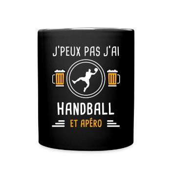 je peux pas j'ai handball sport apéro cadeau - Mug uni - noir - Devant