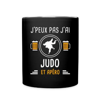 je peux pas j'ai judo judoka apéro cadeau - Mug uni - noir - Devant