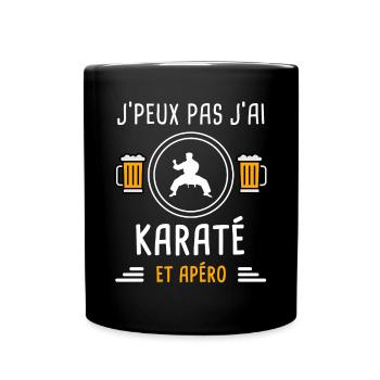 je peux pas j'ai karaté apéro cadeau - Mug uni - noir - Devant
