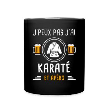 je peux pas j'ai karaté karategi apéro cadeau - Mug uni - noir - Devant