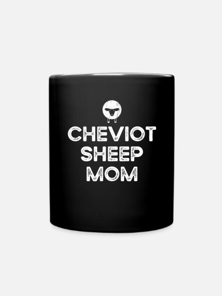 Bauer-Mutter-Mutter - Cheviot-Schaf - Tasse einfarbig - Schwarz