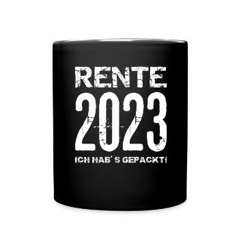 Ruhestand Rente Pension Renteneintritt Abschied - Tasse einfarbig - Schwarz - Vorne