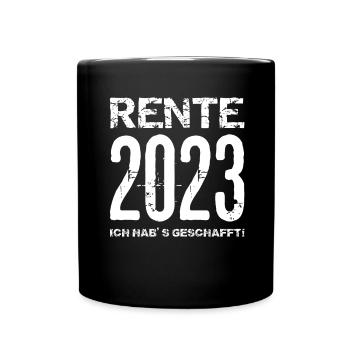 Ruhestand Rente Pension Renteneintritt Abschied - Tasse einfarbig - Schwarz - Vorne