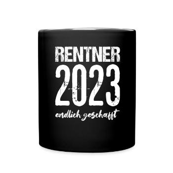 Ruhestand Rente Pension Renteneintritt Abschied - Tasse einfarbig - Schwarz - Vorne