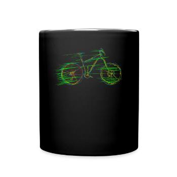 Fahrrad Fahrradfahrer MTB Radfahrer - Tasse einfarbig - Schwarz - Vorne