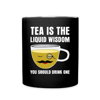 Teetrinker Teetasse lustig Teebeutel Tee - Tasse einfarbig - Schwarz - Vorne