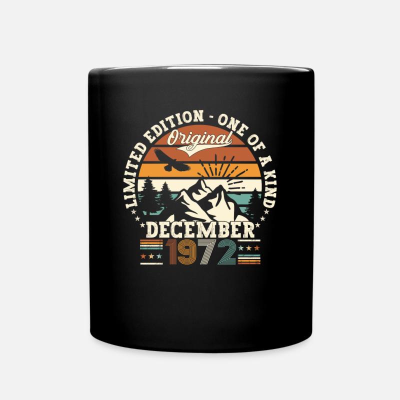 Original Dezember 1972 50. Geburtstag Geschenk - Tasse einfarbig - Schwarz