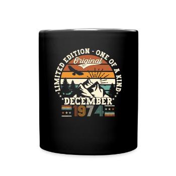 December Vintage 1974 48th Birthday Gift - Full Colour Mug - black - Front