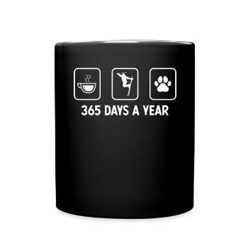 365 jours par an - Patte de chien - Ski - - Mug uni - noir - Devant