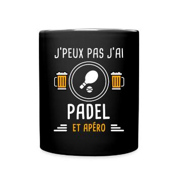je peux pas j'ai padel raquette apéro cadeau - Mug uni - noir - Devant